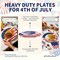 100PCS Heavy Duty Patriotic Oval Paper Plates & Napkins Set for 50 Guests – Red, White & Blue American Flag Disposable Tableware for 4th of July, Independence Day & Veterans Day Events